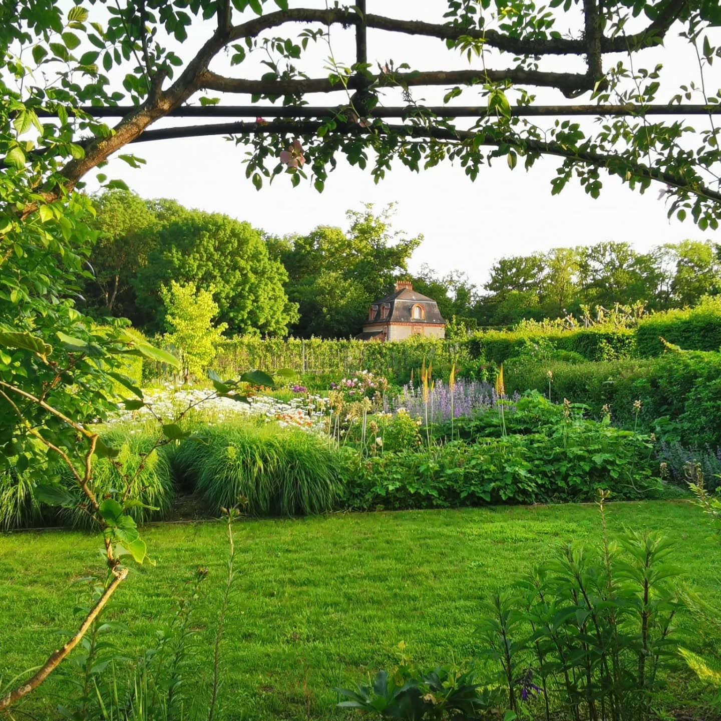 Le parc du Château de Breteuil au crépuscule, lieu d'un concert de l'Ensemble Dionysos